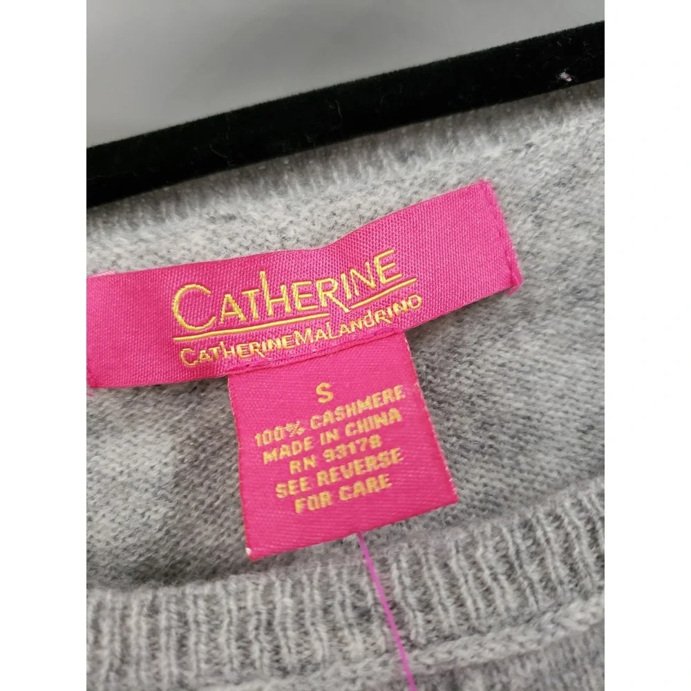 NEW SIZE SMALL Catherine Malandrino Cashmere Sweater Slight flint heathered gray
